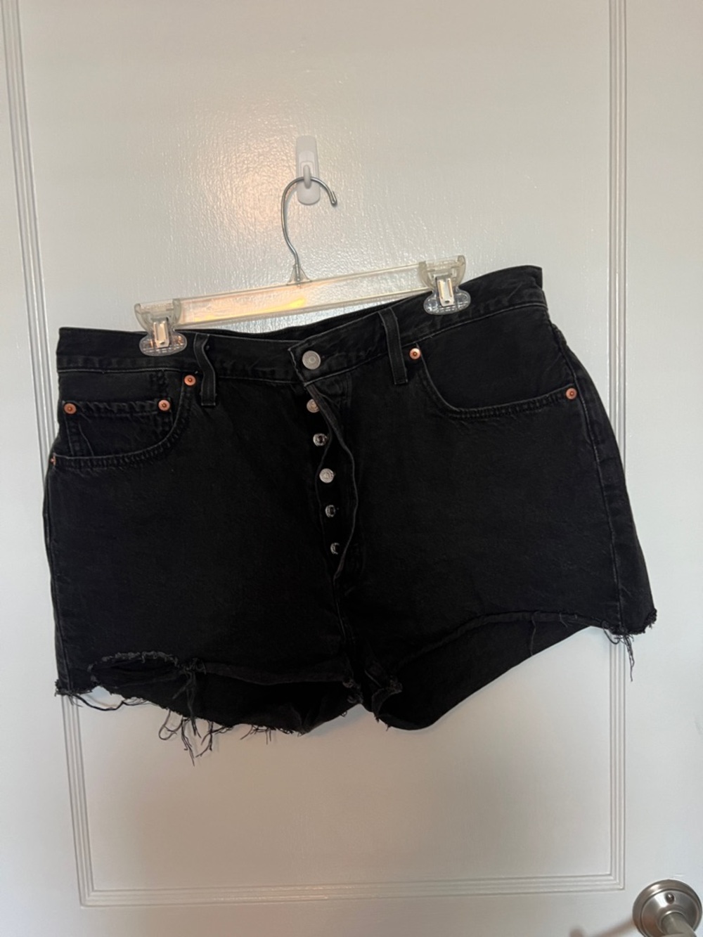 Levi's 501 Black High-Rise Button-Fly Jean Shorts